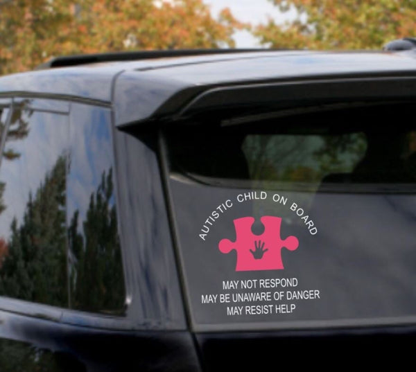 Autism Medical Alert Car Decal, Autistic Child on Board, Autistic Adult, medical alert, vinyl decal