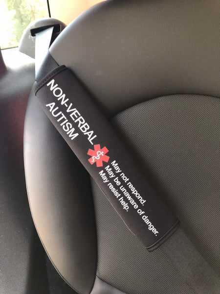 Autism Seat Belt Cover Non-Verbal Autism, Medical Alert Autism, Seatbelt Cover, non-verbal, autistic, autism med alert