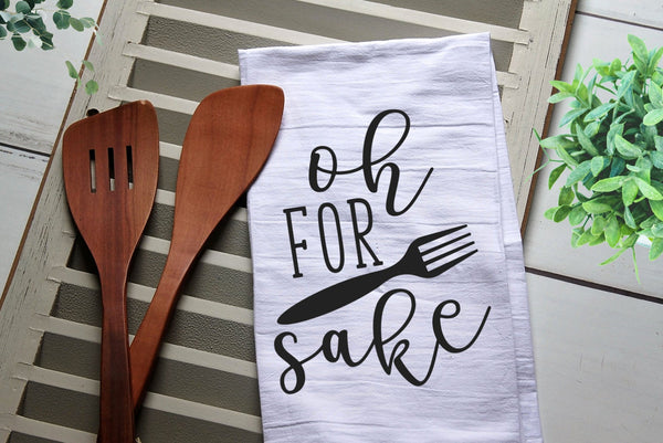Oh For Fork Sake Tea Towel, Kitchen Towel, Homies, Fork Sake, Cook, Bake, Funny, Personalized Kitchen Towel, Personalized Tea Towel