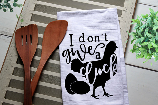 I Don't Give a Cluck Chicken Tea Towel, Kitchen Towel, Cook, Kitchen, Chicken, Cluck, Personalized Kitchen Towel, Personalized Tea Towels