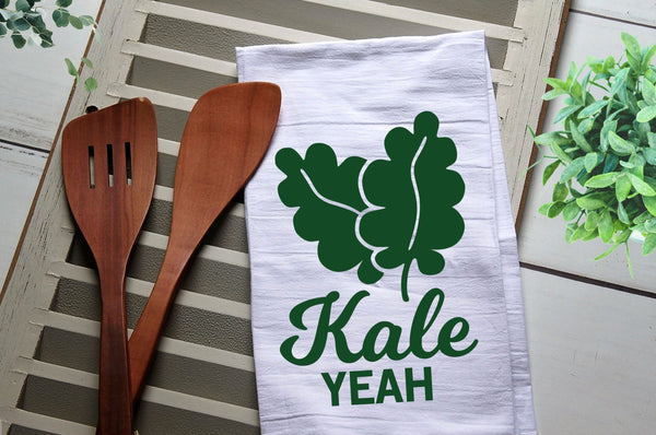 Kale Yeah Tea Towel, Kitchen Towel, Cook, Kitchen, Kale, Kale Yeah, Personalized Kitchen Towel, Personalized Tea Towel