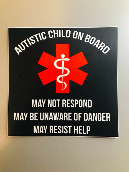 Autism Medical Alert Car Decal, Autistic Child on Board, medical alert, vinyl decal, autism awareness