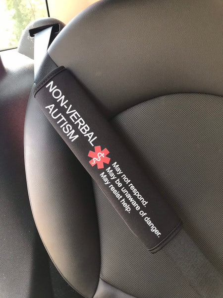 Autism Seat Belt Cover Non-Verbal Autism, Medical Alert Autism, Seatbelt Cover, non-verbal, autistic, autism med alert