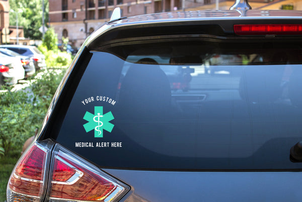 Custom Medical Alert Car Decal, medical alert, vinyl decal, diabetes, Epilepsy, special needs medical alert decal, vinyl car decal