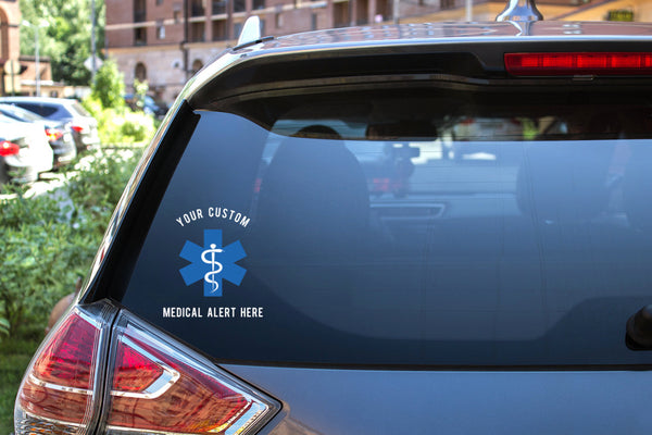 Custom Medical Alert Car Decal, medical alert, vinyl decal, diabetes, Epilepsy, special needs medical alert decal, vinyl car decal