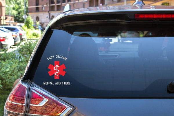 Custom Medical Alert Car Decal, medical alert, vinyl decal, diabetes, Epilepsy, special needs medical alert decal, vinyl car decal