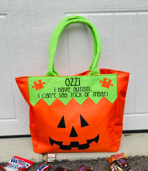 Autism Trick or Treat Bag, Halloween Bag, Trick-or-treat bag, Autism Halloween Bucket, Autism, Personalized Trick or Treat Bag, Halloween