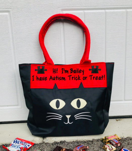 Autism Trick or Treat Bag, Halloween Bag, Trick-or-treat bag, Autism Halloween Bucket, Autism, Personalized Trick or Treat Bag, Halloween