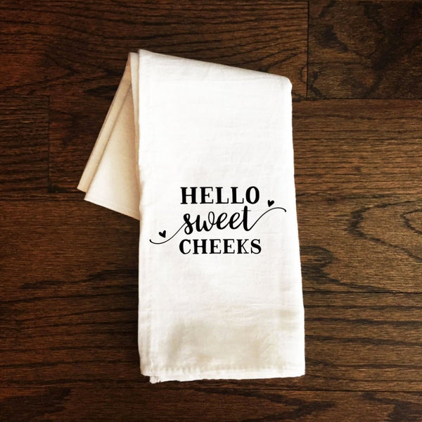 Funny Bathroom Towel, Hello Sweet Cheeks, Toilet Humor, Funny Tea Towel, Bath Towel, Guest Bathroom, Bathroom Decor
