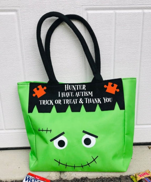 Autism Trick or Treat Bag, Halloween Bag, Trick-or-treat bag, Autism Halloween Bucket, Autism, Personalized Trick or Treat Bag, Halloween