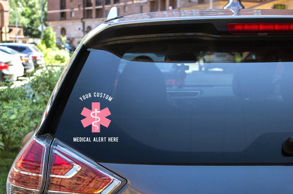 Custom Medical Alert Car Decal, medical alert, vinyl decal, diabetes, Epilepsy, special needs medical alert decal, vinyl car decal