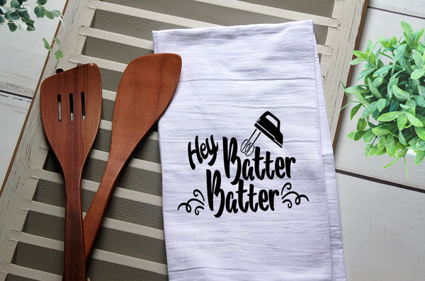 Funny Tea Towel, Hey Batter Batter, Mixer, Funny Kitchen Towel, Kitchen, Kitchen, Dish Towel, Flour Sack Towel, Cute Kitchen Towel