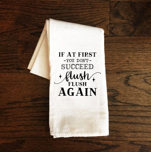 Funny Bathroom Towel, At First You Don't Succeed, Toilet Humor, Funny Tea Towel, Bath Towel, Guest Bathroom, Bathroom Decor, Gift, Farmhouse