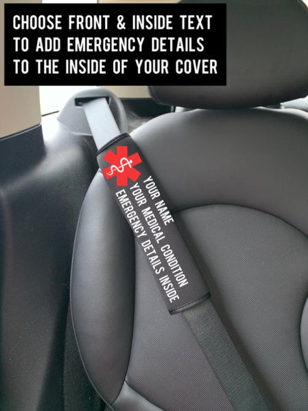Adrenal Insufficiency Medical Alert Seat Belt Cover, Medical Alert, Steroid Dependent, Seatbelt Cover, Addison's Disease, SAI, PAI