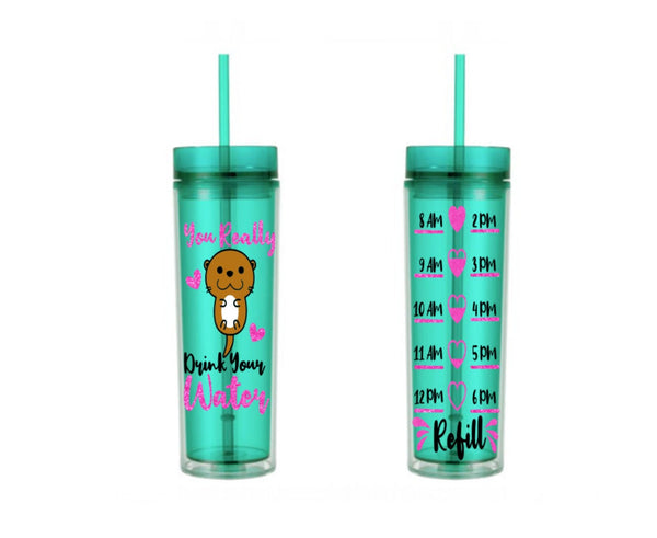 You Really Otter Drink Your Water Water Tracker, Motivational, 16 oz, Water Reminder, Otter, drink your water, skinny tumbler, To go cup