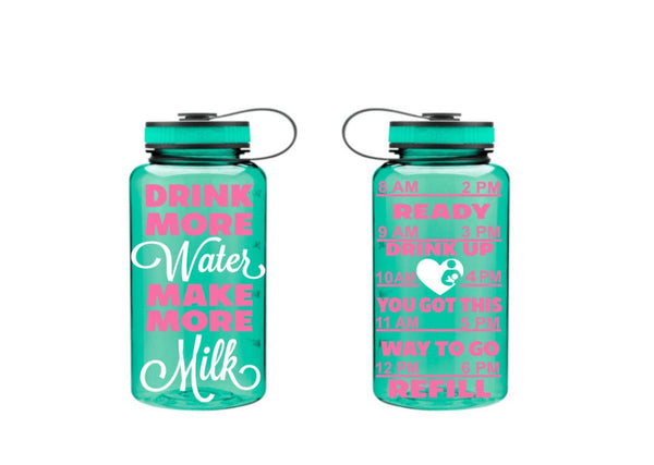 Drink More Water Make More Milk, Motivational Water Bottle, Fitness Water Tracker, Wide Mouth, Pregnant, Pregnancy, Breastfeeding Water Gift