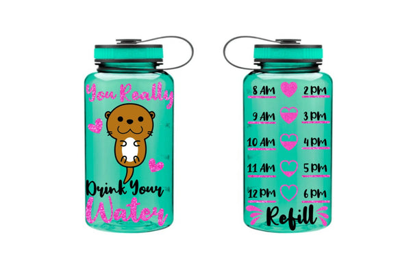 You Really Otter Drink Your Water, Motivational Fitness Water Bottle, Otter Water Bottle, Water Tracker, Water Bottle Tracker