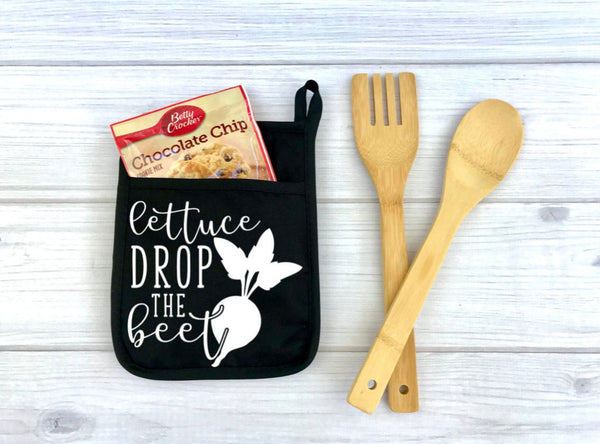 Lettuce Drop the Beet Potholder, Potholder, Kitchen, funny potholder, lettuce, beet, lettuce drop the beet, drop the beet, lettuce