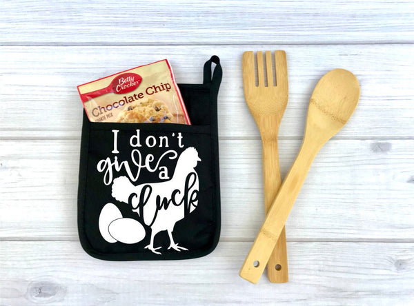 I Don't Give a Cluck Chicken Potholder, Potholder, Kitchen, Personalized Pot Holder, funny potholder, baking, my kitchen, chicken, cluck