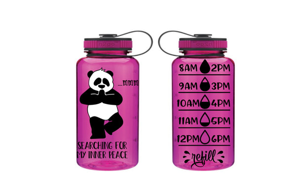 Panda Water Tracker, Motivational Fitness Water Bottle, Panda Water Bottle, Fitness Water Tracker, Yoga Water Bottle, Wide Mouth Bottle
