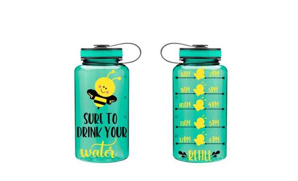 Bee Water Bottle Tracker, Motivational Fitness Water Bottle, Bee Water Bottle, Fitness Water Tracker, Bee Sure to Drink, Wide Mouth Bottle