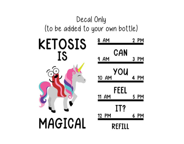 Ketosis is Magical Water Bottle Decal, Water Tracker Decal, Keto Diet Water Bottle Tracker and Design, Decal Only, Fitness Water Decal