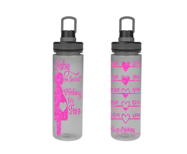 Pregnancy Water Tracker, Motivational, 25 oz, 20 oz Double Wall, Water Reminder, breastmilk, To go cup, Baby on Board, Drinking for Two