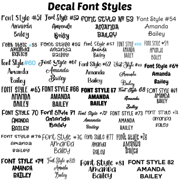 Custom Name Decals, Personalized Decal, Vinyl Name Decals, Name Decals for Tumbler, Wedding Decals, Custom Name Stickers, Decal for Computer