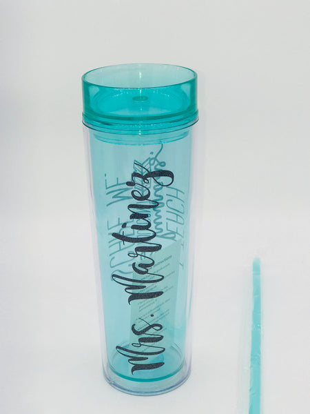 I Teach Tiny Humans You Can't Scare Me Teacher 16oz Skinny Tumbler, Teacher Appreciation Gift, Teachers, water bottle, tumbler with straw