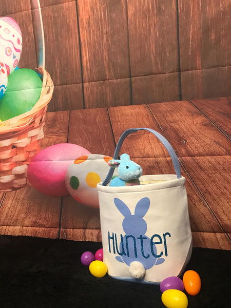 Easter Buckets, Bunny Tail Basket, Personalized Easter basket, bunny Easter basket, Personalized Easter bucket, Kids Easter basket, sequin