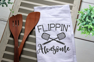 Flippin' Awesome Tea Towel, Kitchen Towel, Cook, Flipping Awesome, Spatula, Personalized Kitchen Towel, Personalized Tea Towel
