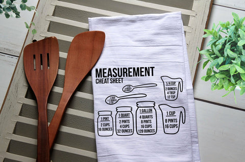 Kitchen Measurement Cheat Sheet Tea Towel, Kitchen Towel, Cook, Kitchen, Measurement, Personalized Kitchen Towel, Personalized Tea Towel