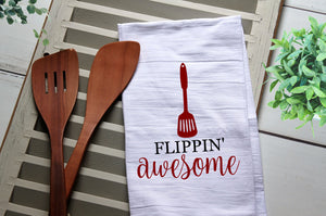 Flippin' Awesome Spatula Tea Towel, Kitchen Towel, Cook, Kitchen, Personalized Towel, Kitchen, Flipping, Flippin, Spatula, Awesome