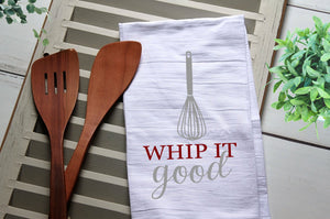 Whip It Good Tea Towel, Kitchen Towel, Cook, Kitchen, Personalized Towel, Kitchen, Whisk, Whip It Good