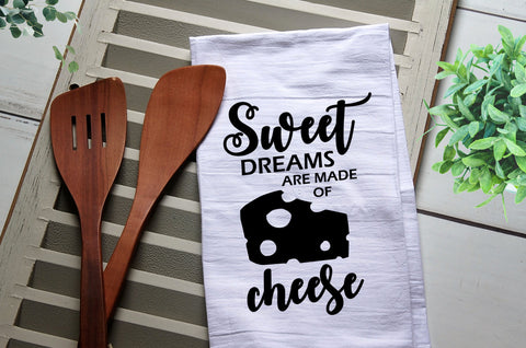 Sweet Dreams are Made of Cheese Tea Towel, Kitchen Towel, Cook, Kitchen, Personalized Towel, Kitchen, Sweet Dreams, Cheese