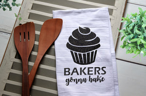 Bakers Gonna Bake Cupcake Tea Towel, Kitchen Towel, Cook, Kitchen, Personalized Towel, Kitchen, Bakers, Gonna Bake, Cupcake