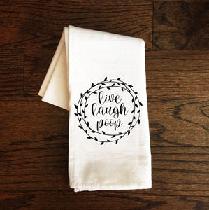 Bathroom Towel, Live Laugh Poop, Bath Towel, Bathroom Towel, Guest Bathroom, Bathroom Decor, Gift, Farmhouse, Funny Flour Sack Towel