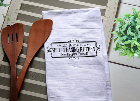 This is a Self Cleaning Kitchen Tea Towel, Kitchen Towel, Cook, Kitchen, Personalized Towel, Kitchen, Cook, Hungry, Clean Up After Yourself
