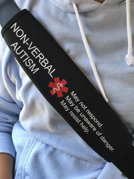 Autism Seat Belt Cover Non-Verbal Autism, Medical Alert Autism, Seatbelt Cover, non-verbal, autistic, autism med alert