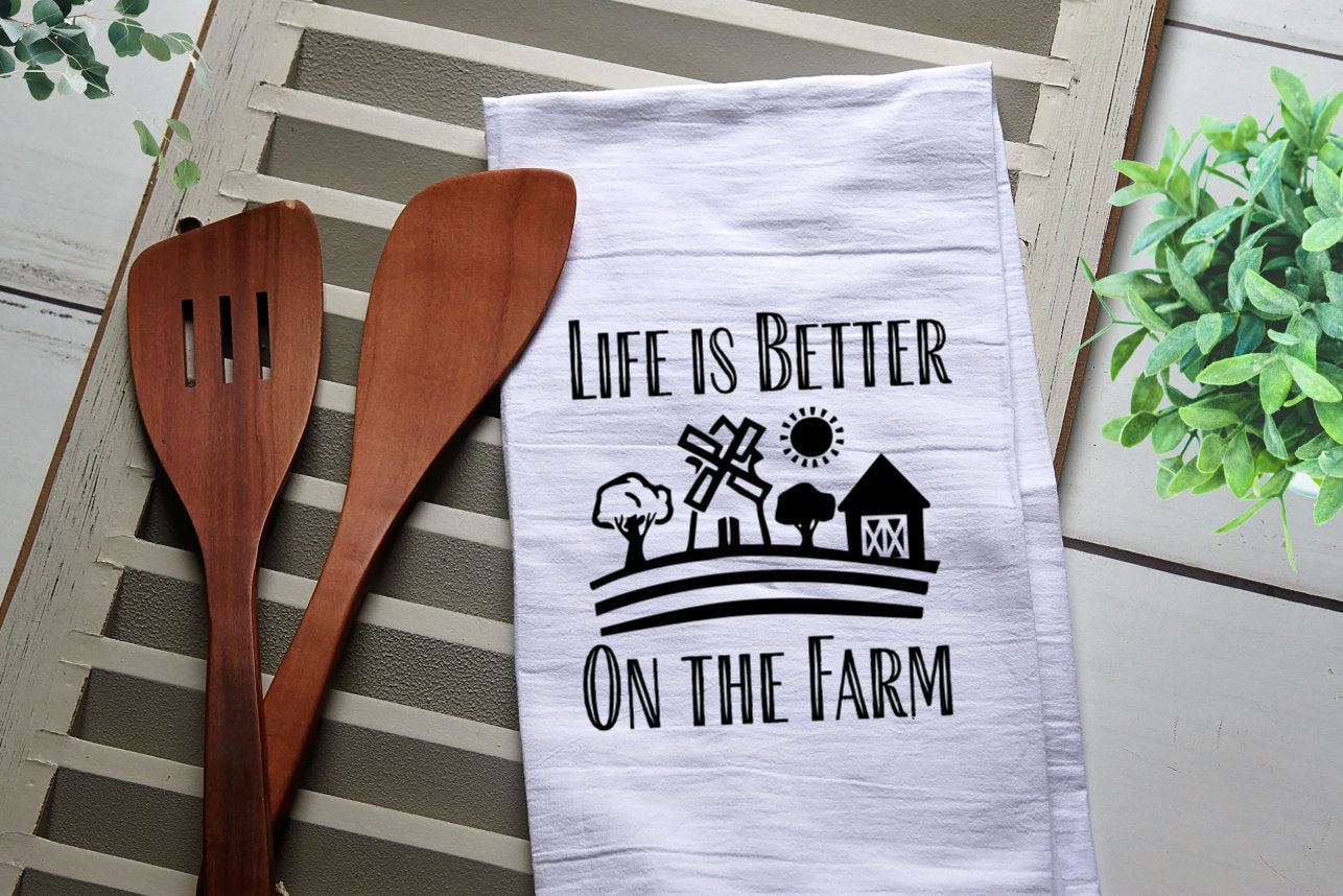 Life is Better at the Farm Dishtowel - Larissa Made This