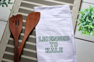 Licensed to Kale Tea Towel, Kitchen Towel, Cook, Kitchen, Personalized Towel, Kitchen, Kale, Licensed to Kale, Tea Towels