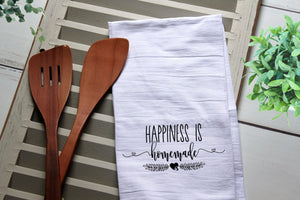 Happiness is Homemade Tea Towel, Kitchen Towel, Cook, Kitchen, Personalized Towel, Kitchen, Cook, Happiness is Homemade, tea towels