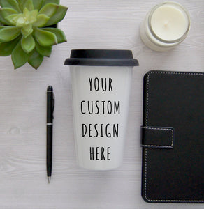 Custom Coffee Travel Mug, Personalized Coffee Mug, Personalized Coffee Cup, customized, your design, Coffee Travel Cup, Travel Coffee Cup