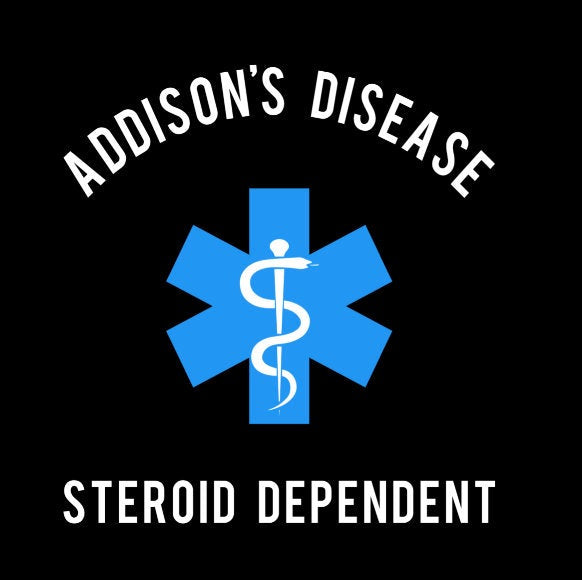 Addison's Disease Medical Alert Car Decal, Adrenal Insufficiency, Steroid Dependent, Addison's Disease, PAI, SAI, medical alert, vinyl decal