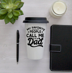 Dad Coffee Travel Mug, Coffee Travel Cup, Travel Coffee Cup, Gift for Mom, Gift for Dad, Father's Day Gift, Double Wall Travel Mug