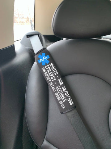 Epilepsy Medical Alert Seat Belt Cover, Medical Alert Epileptic, Seatbelt, Med Alert, Seizures, Special Needs