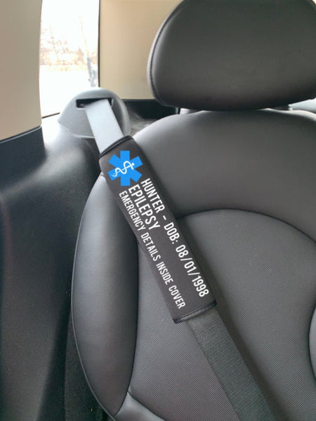 Epilepsy Medical Alert Seat Belt Cover, Medical Alert Epileptic, Seatbelt, Med Alert, Seizures, Special Needs