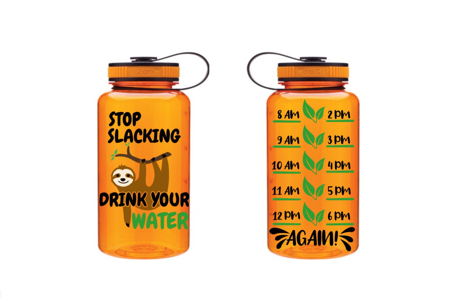 Sloth Water Bottle Tracker, Motivational Water Bottle, Fitness Water Tracker, Wide Mouth, Gift for friend, Sloth, Gift for Her