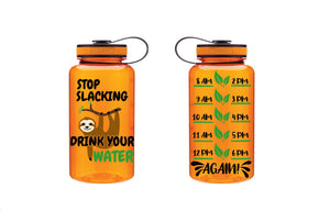 Sloth Water Bottle Tracker, Motivational Water Bottle, Fitness Water Tracker, Wide Mouth, Gift for friend, Sloth, Gift for Her