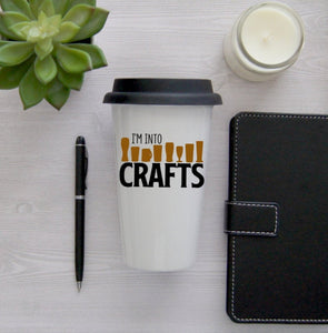 Craft Beer Coffee Travel Mug, Personalized Coffee Mug, Personalized Coffee Cup, I'm Into Crafts, Coffee Cup, Craft Beer Travel Coffee Cup